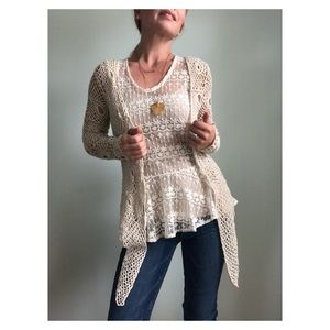 White House Black Market Crocheted Shrug